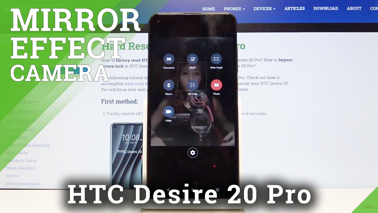 How to Turn On  / Off Camera Mirror Effect in HTC Desire 20 Pro