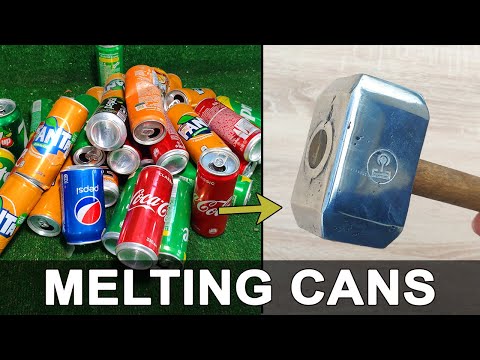 Melting soda cans - Thor's hammer casting. Trash to treasure / Aluminium casting