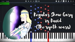 Regular Show Gary vs David (The synth wars) PIANO TUTORIAL SHEET + MIDI #regularshow #piano