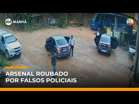 Criminosos se passam por policiais federais e roubam 27 armas em Vinhedo (SP) | #SBTManha