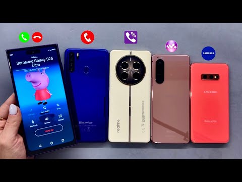 Samsung Galaxy S25 Ultra calling Galaxy S10e + Blackview A80 Pro + Realme 12 Pro + Sony Xperia 5