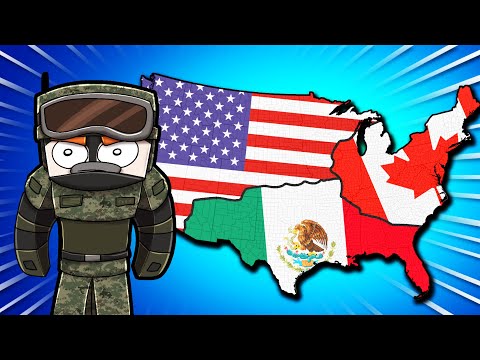TheAtlanticCraft - USA vs Canada vs Mexico - MILITARY WAR! (Minecraft)