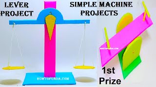 lever science project(simple machine) working model 3d | seesaw - weighing balance | howtofunda