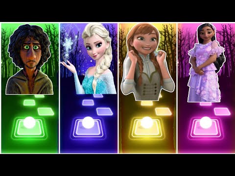 Bruno vs Elsa Let It Go vs Anna vs Isabella || Tiles Hop Edm Rush || We don't talk about bruno
