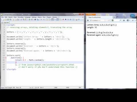Javascript Tutorial 18 Reversing Sorting And Truncating Arrays