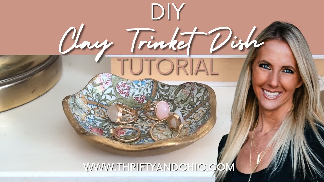 Anthropologie-Inspired DIY Trinket Dish! Easy Air-Dry Clay & Decoupage Tutorial