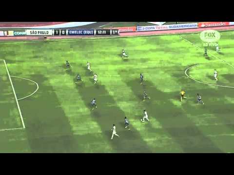 Gol de Michel Bastos São Paulo 2 x 0 Emelec 30/10/2014 sul americana