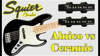 Video thumbnail for Squier Affinity Jazz Bass V Alnico VS Ceramic Pickups by Tewecaster