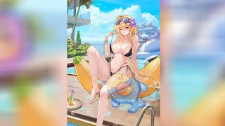 【夏の浜辺賈クに元宝を捧げる】放置少女～百花繚乱の萌姫たち～【ガチャ動画大体60連】