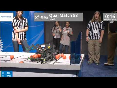 VEX Worlds 2016 - VEXIQ Middle School - Math - Qual 58 (92P 974X) 111