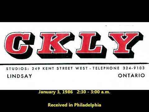 910 CKLY Lindsay, Ontario DX aircheck 1986 DX sounds