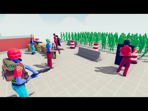 Zombie 100 Units vs Army Soldier - Totally Accurate Battle Simulator TABS