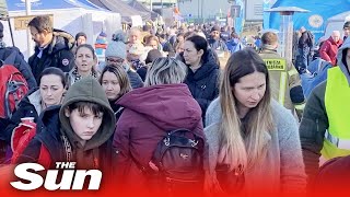 Ukrainian refugees are so happy to get to the safety of Poland there's been so many touching moments