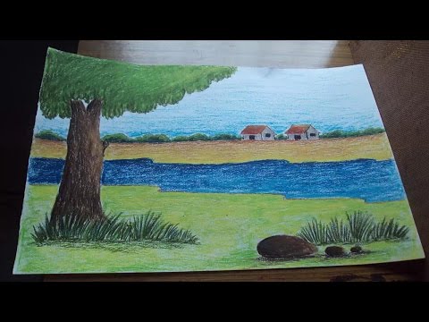 How to Draw Nature Scenery of Village, Easy Oil Pastel drawing 2021 -  YouTube-saigonsouth.com.vn