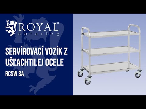 Video - Servírovací vozík z ušľachtilej ocele - 3 police - až 500 kg