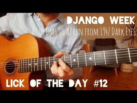Gypsy Jazz Guitar Lick  of The Day #12 - Django Week - Dark Eyes - FREE TAB