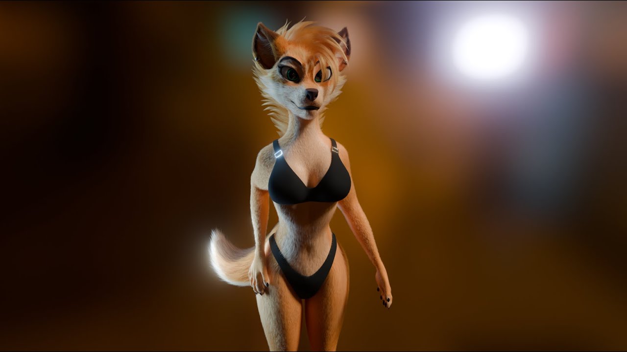 Junie Anthro Fox 3D Model