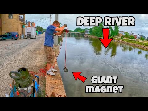 Giant Magnet VS Deep River - What Will I Find? (Magnet Fishing)
