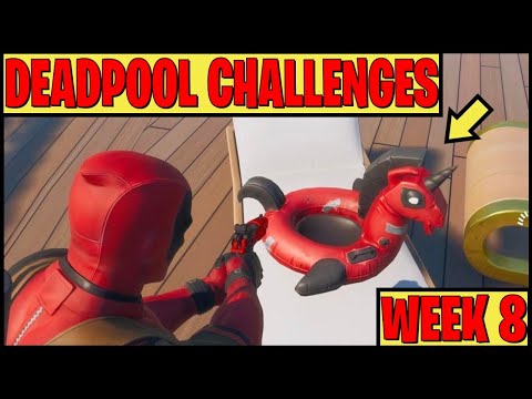 DEADPOOL CHALLENGES WEEK 8 (Fortnite Deadpool Skin Style)