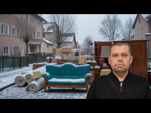 Searching for interesting things on snow-covered German streets.