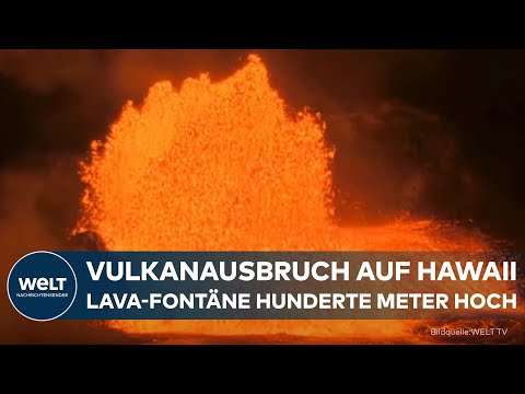 BIG ISLAND: Spektakulärer Ausbruch auf Hawaii – Lava-Fontäne überragt Vulkankrater