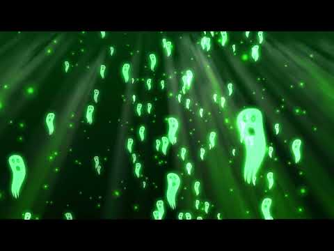 Cute Ghost Halloween VJ Loop -  Flying Neon Ghost Spooky Background Animation