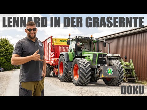 Lennard with his Fendt "Hilde" harvesting grass! 🚜 | Documentary