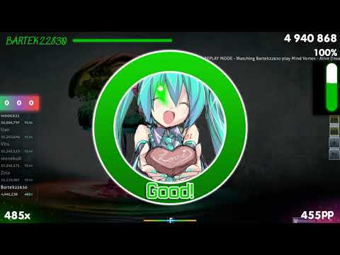 Bartek22830 | Mind Vortex - Alive [Insane] +HDDT 99.86% {#1 543pp FC} - osu!