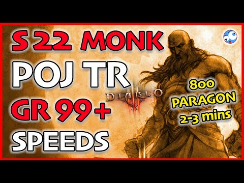 Diablo 3 Season 22 POJ Tempest Rush GR Speeds (2.6.10 Patterns of Justice Monk) 800 Para GR99 2-3m
