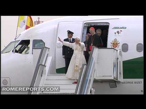 Benedict XVI arrives in Madrid for World Youth Day