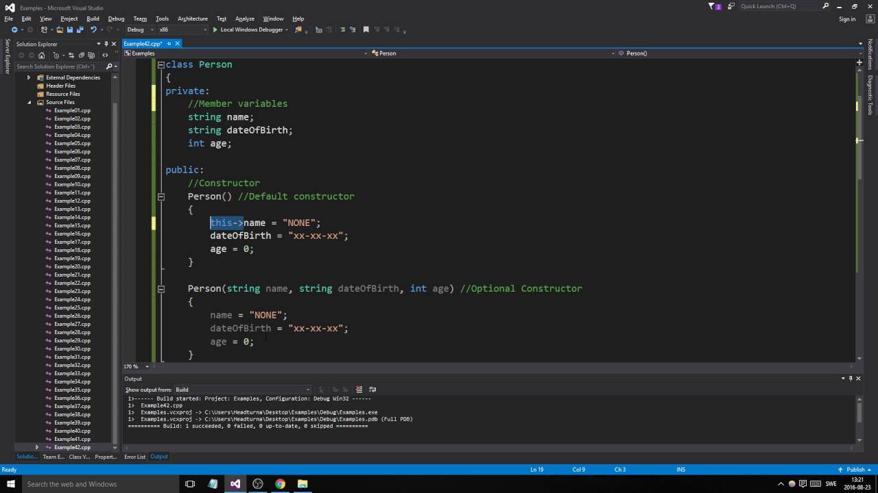 C++ Example 42 - Classes introduction