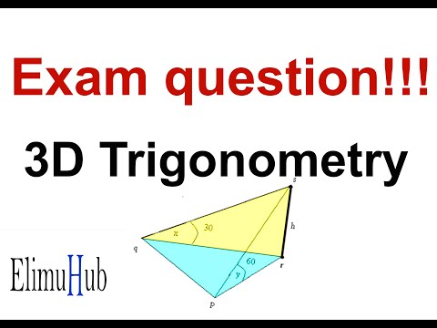 Q13b 2015 NECTA FORM 4 MATHS How to solve 3D Trigonometry  - ElimuHub
