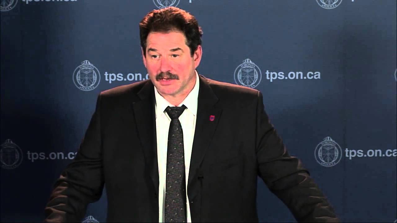 Staff Inspector Mike Earl briefs the media on arrests connected to violent sex trade worker robberies