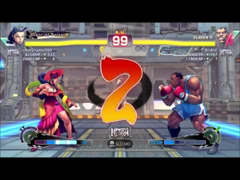 idkmyname990 ( Rose ) Vs. Brian_F ( Balrog ) x 4 USF4 Ranked Matches