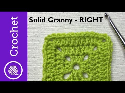 Solid Granny Square - Beginner Crochet Lesson 7 - Right Handed