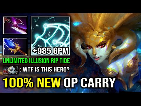 100% NEW Overpower Carry 1v5 Naga Siren +985 GPM Crazy illusion Rip Tide vs Pro Luna Carry Dota 2