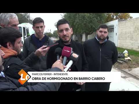 Obra de hormigonado en Barrio Cabero, Marcos Ferrer
