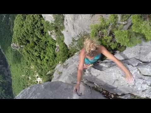 Mirjam Verbeek climbing Gorges du Verdon France
