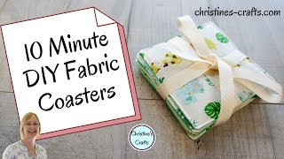 STYLISH FABRIC COASTERS FROM FABRIC SCRAPS IN UNDER 10 MINUTES!