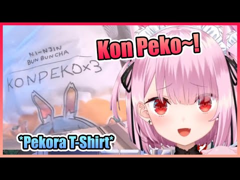 Mikeneko Got a Pekora T-Shirt From Her Viewer as a Gift【VTuber】