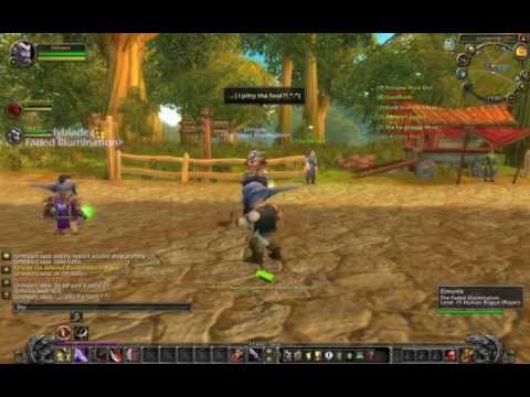 My Fellow guildies in the Faded illumination , dueling in goldshire  !