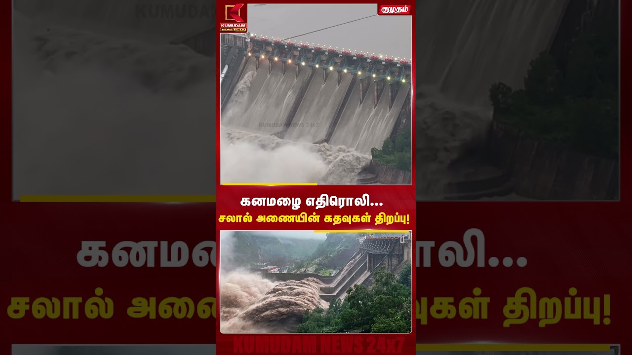 கனமழை எதிரொலி... சலால் அணையின் கதவுகள் திறப்பு | Heavy Rain | Salal Dam | Breaking News #shorts