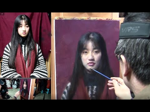 oil painting portrait demonstration by leng jun artist