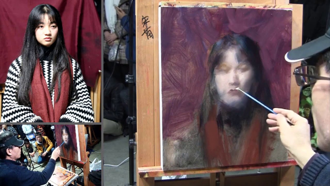 oil painting portrait demonstration by leng jun artist