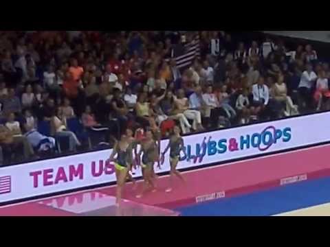 Championnats du Monde Gymnastique Rythmique Stuttgart 12 septembre 2015 USA Cerceaux Massues