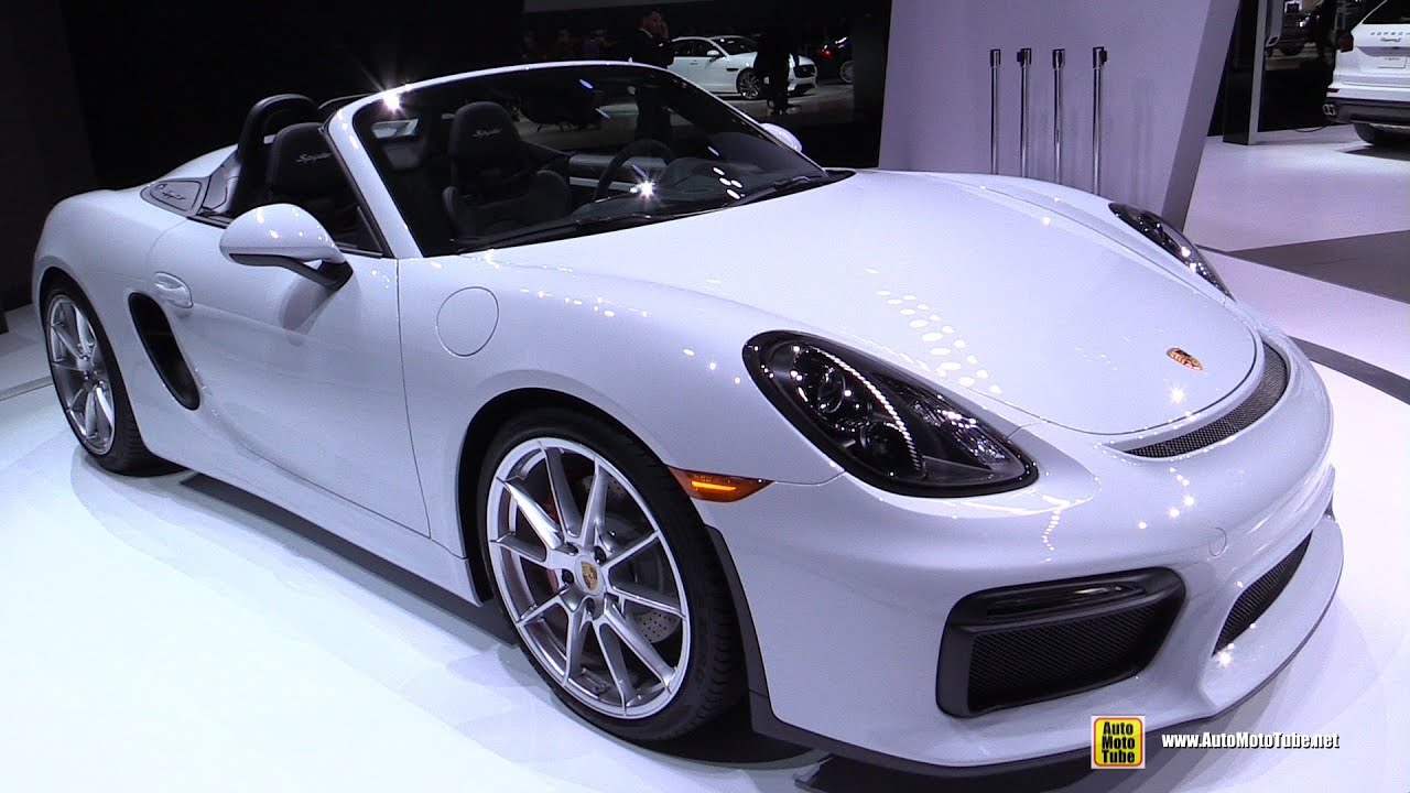 2016 Porsche Boxster Spyder - Exterior and Interior Walkaround - Debut at 2015 New York Auto Show