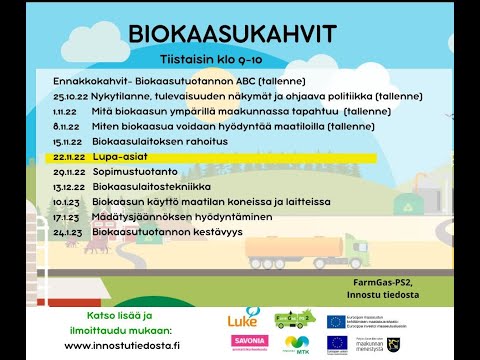 Biokaasukahvit osa 5 Biokaasulaitoksen lupa-asiat 22.11.22