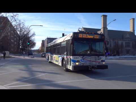CUMTD Bus: Lincoln Square bound D40LF 0317 Rt.10E Hopper at Green St/Goodwin Av