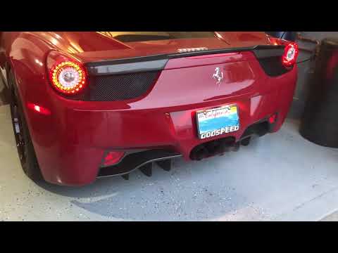 Ferrari 458 rev9 rev9power stainless exhaust cold start
