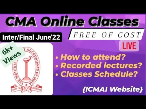 Online Coaching Classes for CMA Students June 2022 Term | CMA Free Classes